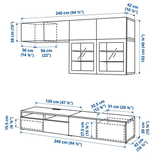 Гостиная Ikea Besta/Sindvik/Lappviken Модульная / White photo 6