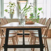 Кухонный стол зафиксированный Ikea Skogsta ДСП/ Acacia photo 3