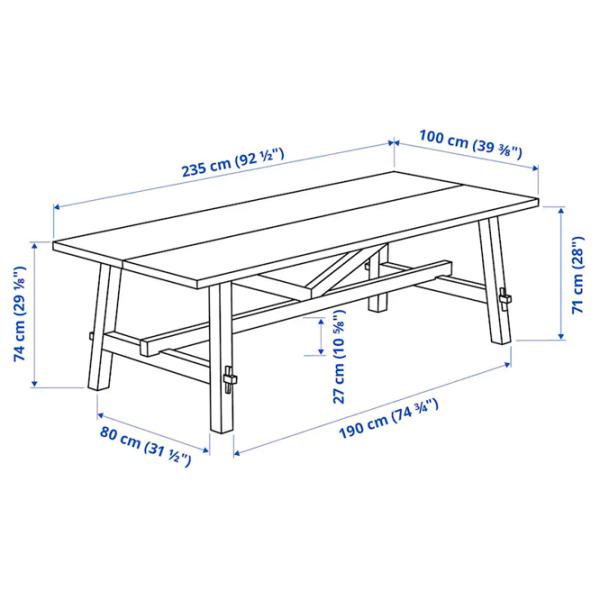 Кухонный стол зафиксированный Ikea Skogsta ДСП/ Acacia photo 6