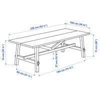 Кухонный стол зафиксированный Ikea Skogsta ДСП/ Acacia photo 6