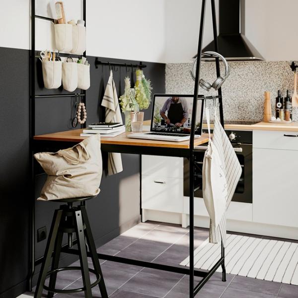 Masă de bucătărie fixă Ikea Haverud PAL/ Black photo 5