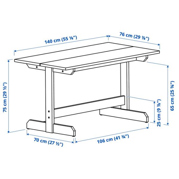 Кухонный стол зафиксированный Ikea Nackanas ДСП/ Acacia photo 5