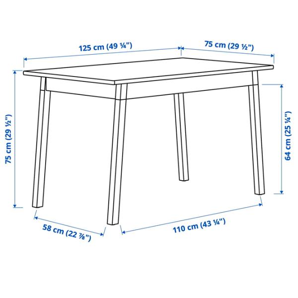 Masă de bucătărie fixă Ikea Pinntorp PAL/ Brown photo 4