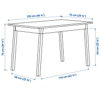 Кухонный стол зафиксированный Ikea Pinntorp ДСП/ Коричневый photo 4