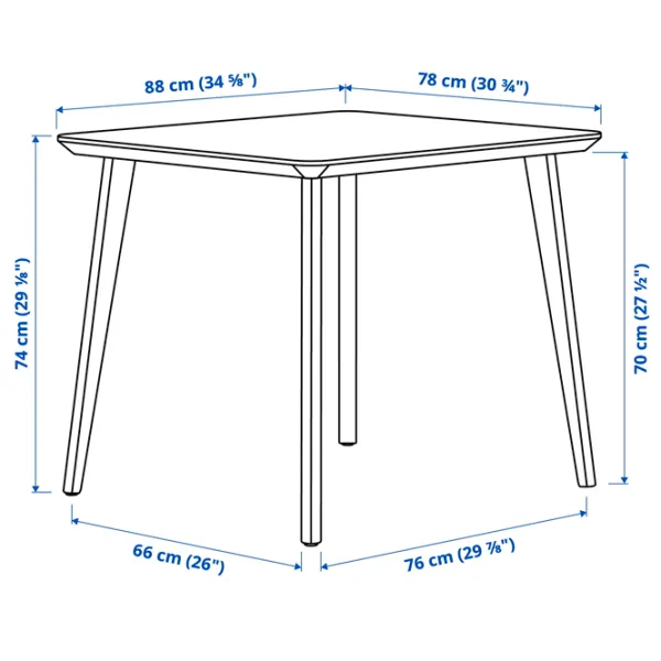 Кухонный стол зафиксированный Ikea Lisabo ДСП/ Коричневый photo 6