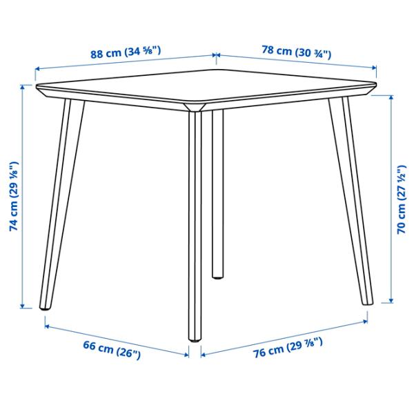 Кухонный стол зафиксированный Ikea Lisabo ДСП/ Коричневый photo 6