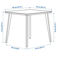 Masă de bucătărie fixă Ikea Lisabo PAL/ Brown photo 6
