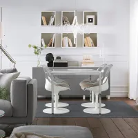 Scaun de bucătărie Ikea Baltsar Stofă/ Beige Transparent photo 3