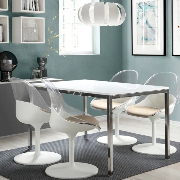 Scaun de bucătărie Ikea Baltsar Stofă/ Beige Transparent photo 4 Scaun de bucătărie Ikea Baltsar Stofă/ Beige Transparent photo 4