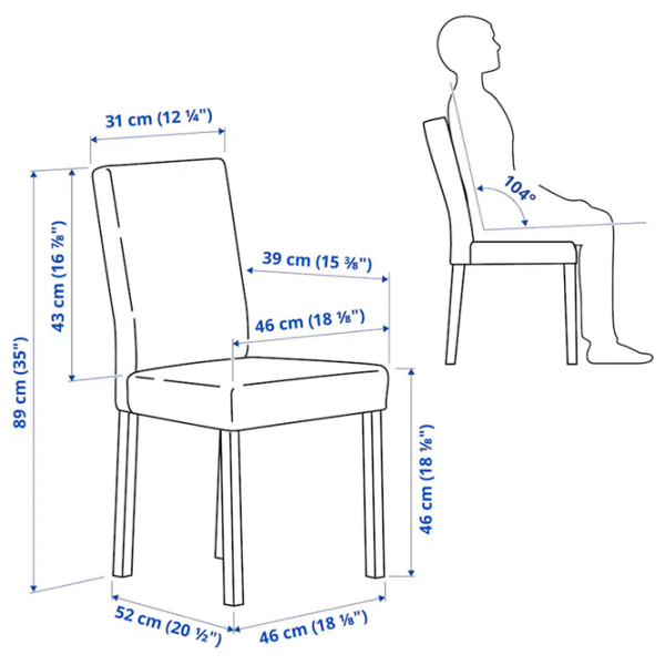 Кухонный стул Ikea Kattil/Knisa Ткань/ Серый White photo 5