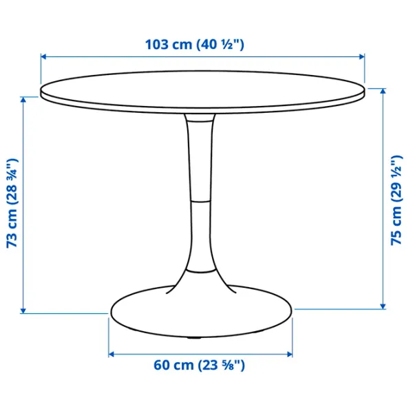 Masă de bucătărie fixă Ikea Docksta PAL/ White photo 4