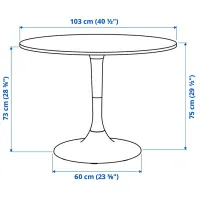 Masă de bucătărie fixă Ikea Docksta PAL/ White photo 4