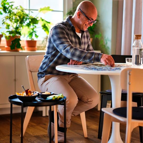 Masă de bucătărie fixă Ikea Docksta PAL/ White photo 5