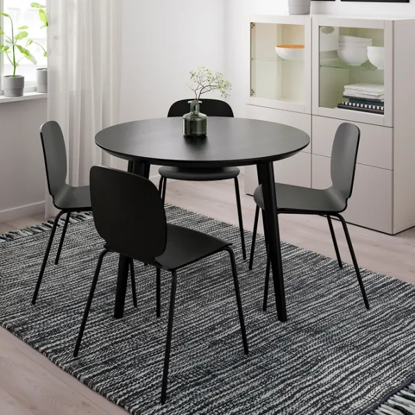 Кухонный стол зафиксированный Ikea Lisabo ДСП/ Черный photo 2