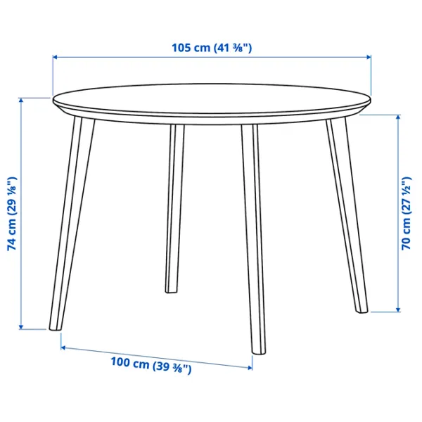 Кухонный стол зафиксированный Ikea Lisabo ДСП/ Черный photo 5