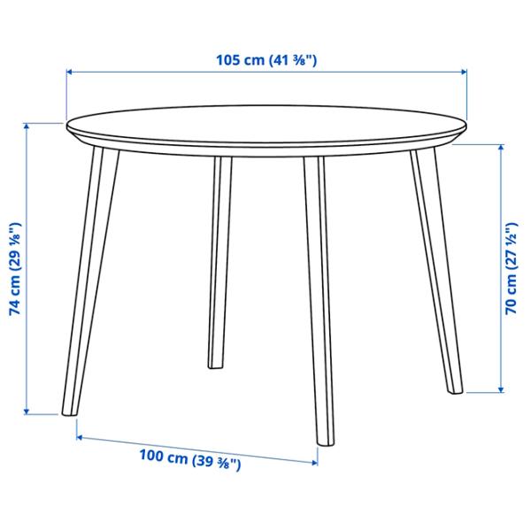 Кухонный стол зафиксированный Ikea Lisabo ДСП/ Черный photo 5