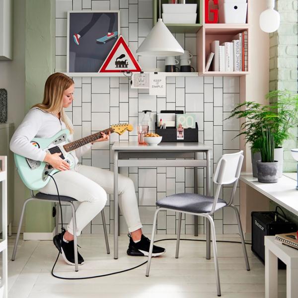 Кухонный стол зафиксированный Ikea Grasala ДСП/ Серый photo 3