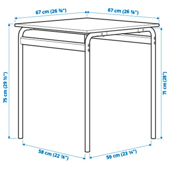 Кухонный стол зафиксированный Ikea Grasala ДСП/ Серый photo 5