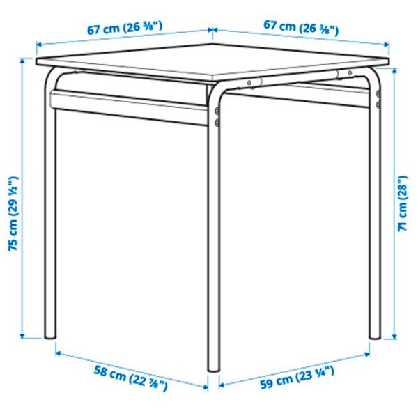 Кухонный стол зафиксированный Ikea Grasala ДСП/ Серый photo 5