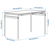Masă de bucătărie fixă Ikea Grasala PAL/ Gray photo 6