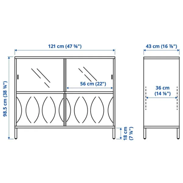 Витрина для гостиной Ikea Kalknas  ДСП / White photo 2