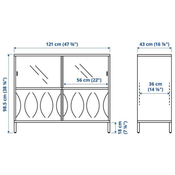 Витрина для гостиной Ikea Kalknas  ДСП / White photo 2