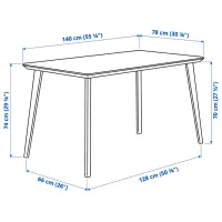 Masă de bucătărie fixă Ikea Lisabo PAL/ Black photo 6