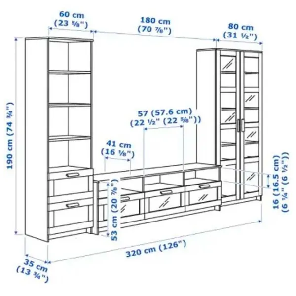 Гостиная Ikea Brimnes Линейная / White photo 4