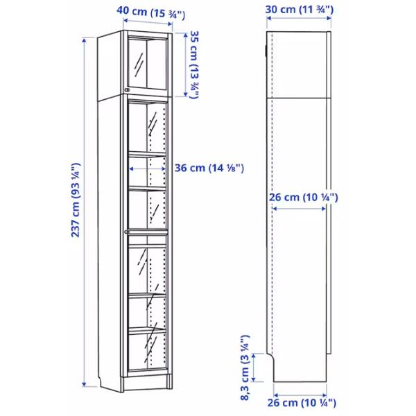 Dulap cu vitrină Ikea Billy  PAL / Walnut photo 3