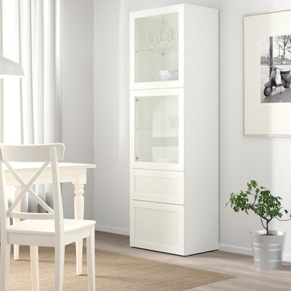 Витрина для гостиной Ikea Besta ДСП / White photo 2