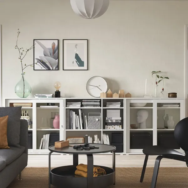 Dulap cu vitrină Ikea Vihals PAL / White photo 3
