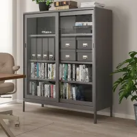 Dulap cu vitrină Ikea Idasen PAL / Dark grey photo 3