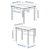 Кухонный стол cкладнои Ikea Idanas МДФ/ Белый photo 6