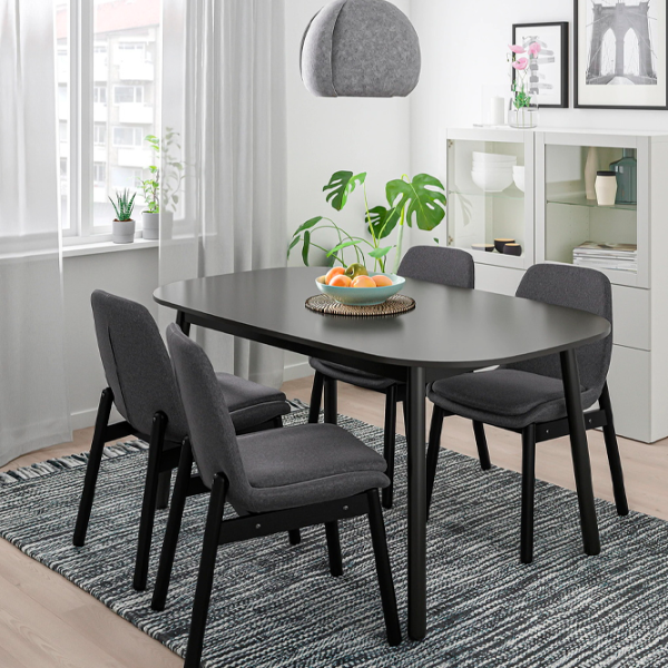 Scaun de bucătărie Ikea Vedbo/Gunnared Poliester/ Dark Gray Black photo 4