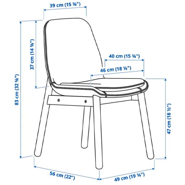 Scaun de bucătărie Ikea Vedbo/Gunnared Poliester/ Dark Gray Black photo 5