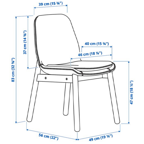 Scaun de bucătărie Ikea Vedbo/Gunnared Poliester/ Dark Gray Black photo 5
