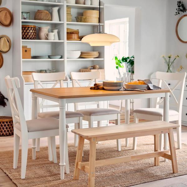 Кухонный стол зафиксированный Ikea Danderyd МДФ/ Белый photo 4