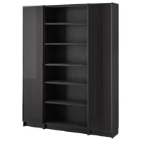 Dulap Ikea Billy/Hogbo 202 x 160 x 30 / MDF / Stejar negru