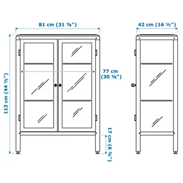 Витрина для гостиной Ikea Fabrikor Металл / Dark blue photo 2 Витрина для гостиной Ikea Fabrikor Металл / Dark blue photo 2