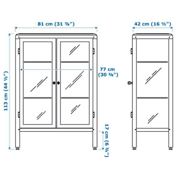 Витрина для гостиной Ikea Fabrikor Металл / Dark blue photo 2 Витрина для гостиной Ikea Fabrikor Металл / Dark blue photo 2