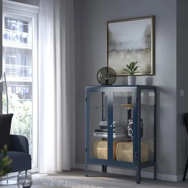 Витрина для гостиной Ikea Fabrikor Металл / Dark blue photo 3 Витрина для гостиной Ikea Fabrikor Металл / Dark blue photo 3