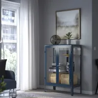 Витрина для гостиной Ikea Fabrikor Металл / Dark blue photo 3