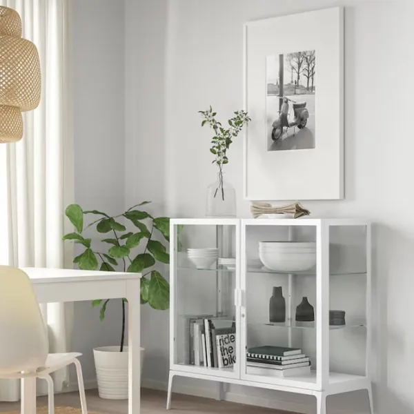 Витрина для гостиной Ikea Milsbo Металл / White photo 2