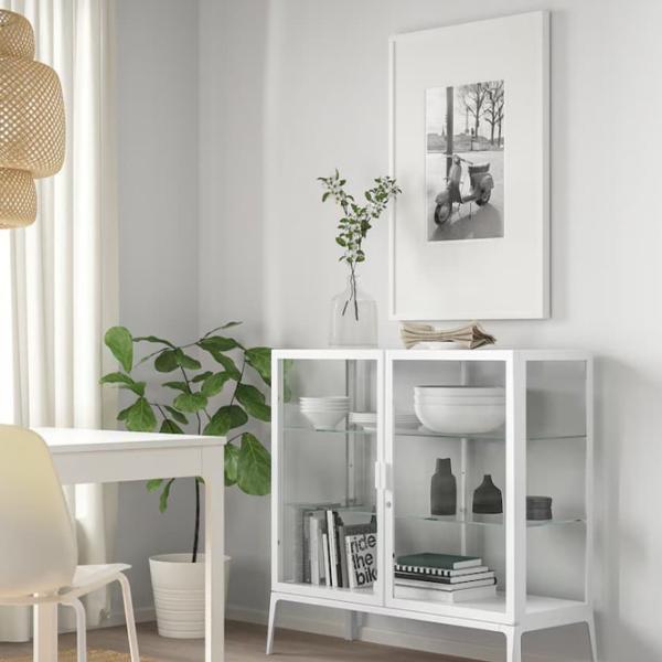 Витрина для гостиной Ikea Milsbo Металл / White photo 2