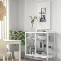 Dulap cu vitrină Ikea Milsbo Metal / White photo 2