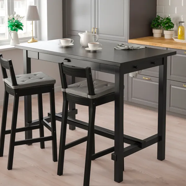 Masă de bucătărie fixă Ikea Nordviken MDF/ Black photo 2