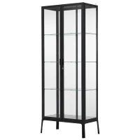 Dulap cu vitrină Ikea Milsbo Metal / Antracit