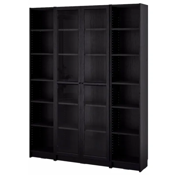 Шкаф Ikea Billy/Oxberg 202 x 160 x 30см / МДФ / Дуб черный photo 1 Шкаф Ikea Billy/Oxberg 202 x 160 x 30см / МДФ / Дуб черный photo 1