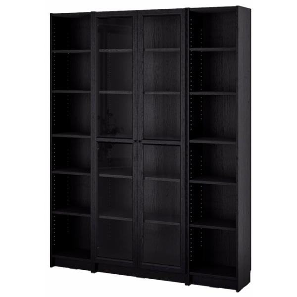 Шкаф Ikea Billy/Oxberg 202 x 160 x 30см / МДФ / Дуб черный photo 1 Шкаф Ikea Billy/Oxberg 202 x 160 x 30см / МДФ / Дуб черный photo 1