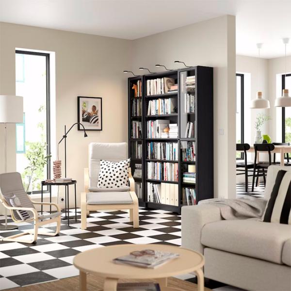 Шкаф Ikea Billy/Oxberg 202 x 160 x 30см / МДФ / Дуб черный photo 3 Шкаф Ikea Billy/Oxberg 202 x 160 x 30см / МДФ / Дуб черный photo 3